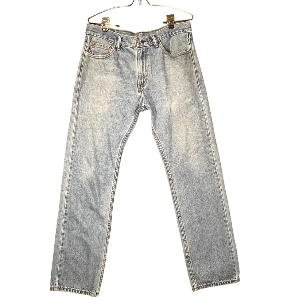 Mens Levi's 505 Straight Fit Jeans Light Wash VTG Denim 33x32 Fit 33x30 Grunge